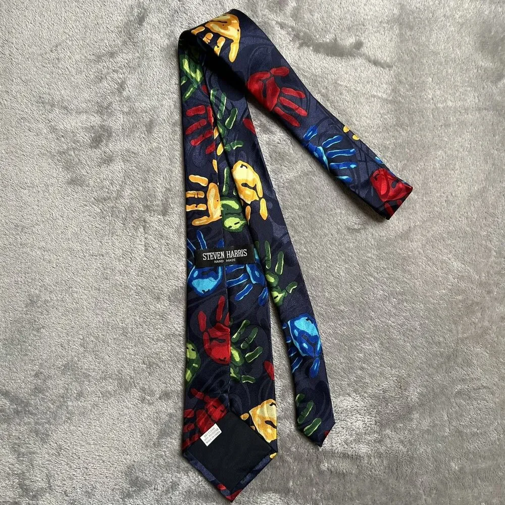 Steven Harris Tie 58 Inches Blue Handmade Polyester Kids Teacher
